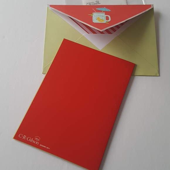 2 pcs C R Gibson Luxury Card Cheers Glass Umbrella (1 Card with Envelope) - Picture 7 of 14